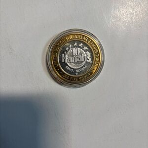 Harrah’s Reno Nevada $10 Gaming Token 0.999 Fine Silver